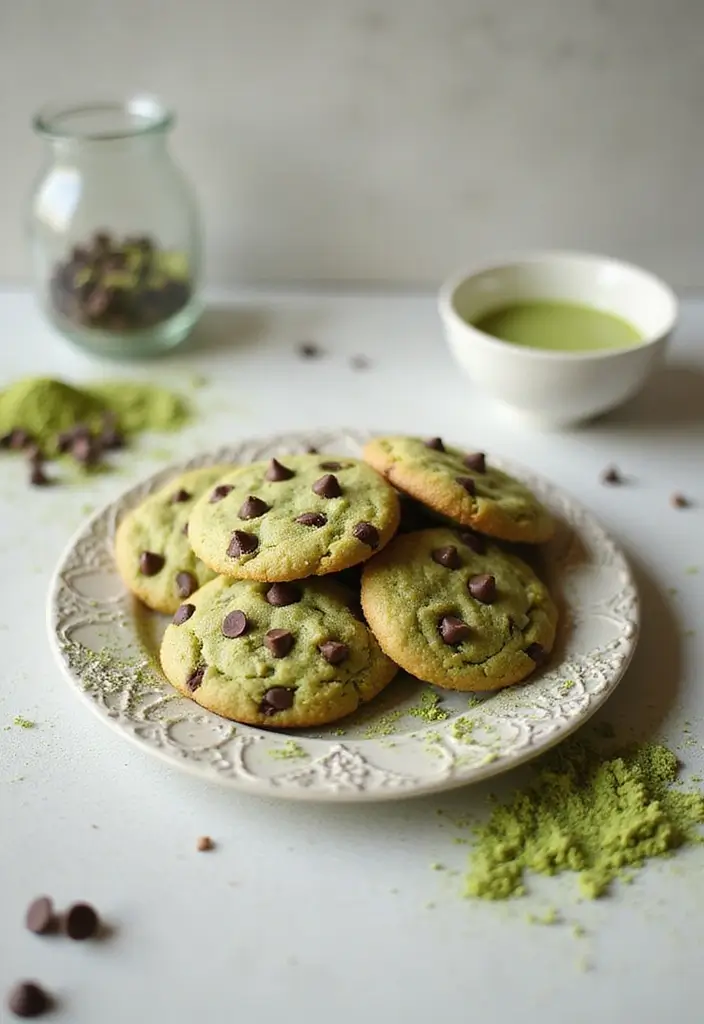 10 Chewy Chocolate Chip Cookie Recipes for Gluten-Free Lovers - 10. Matcha Chocolate Chip Cookies