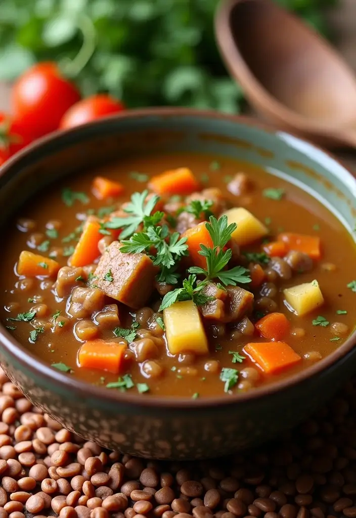 10 Hearty Legume Bean Soup Recipes with Ham Hock Additions - 4. Lentil Soup with Ham Hock and Vegetables