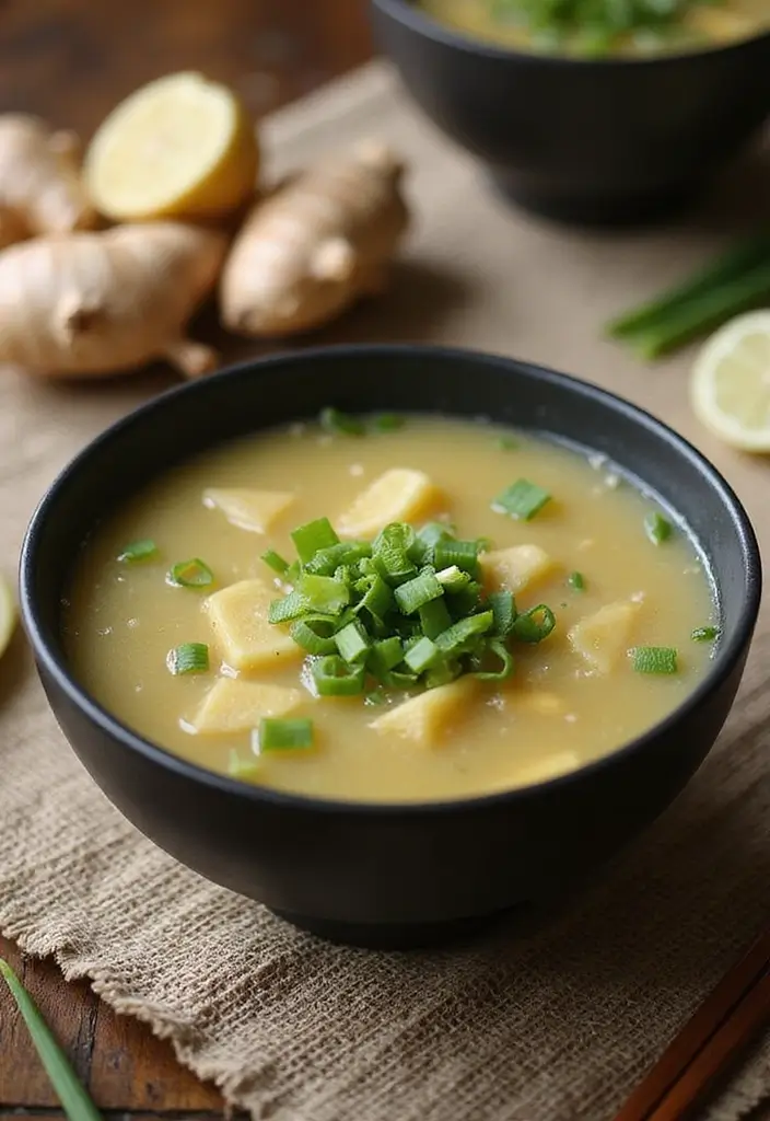 Clear Broth Soup Recipes: Light Simmered - 2. Ginger Garlic Broth
