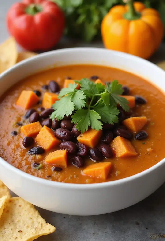 Creamy Crockpot Potato Soup Recipes: Slow Blends for a Vegan Delight - 10. Sweet Potato and Black Bean Soup