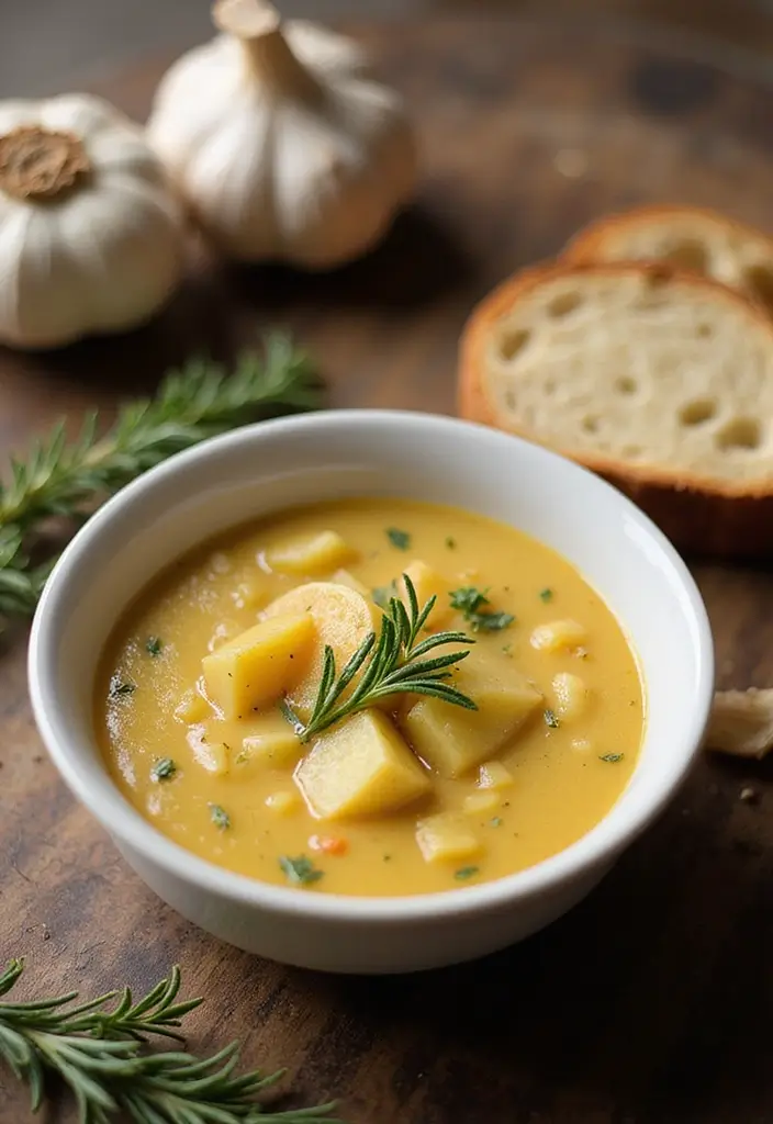 Creamy Crockpot Potato Soup Recipes: Slow Blends for a Vegan Delight - 5. Roasted Garlic Vegan Potato Soup
