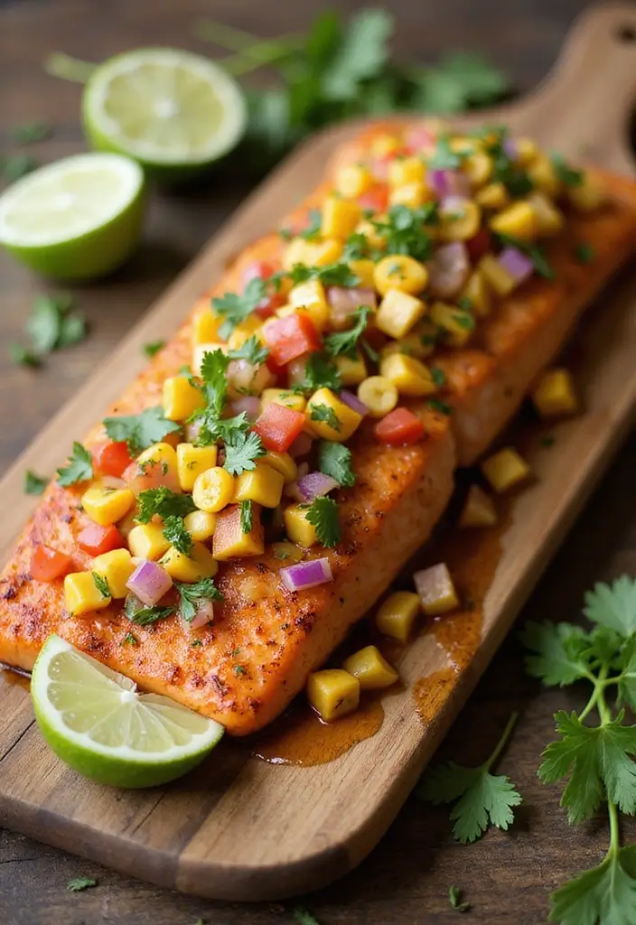 Flaky Baked Salmon Recipes: Lemon Herb Foils - 7. Tex-Mex Spiced Salmon with Corn Salsa