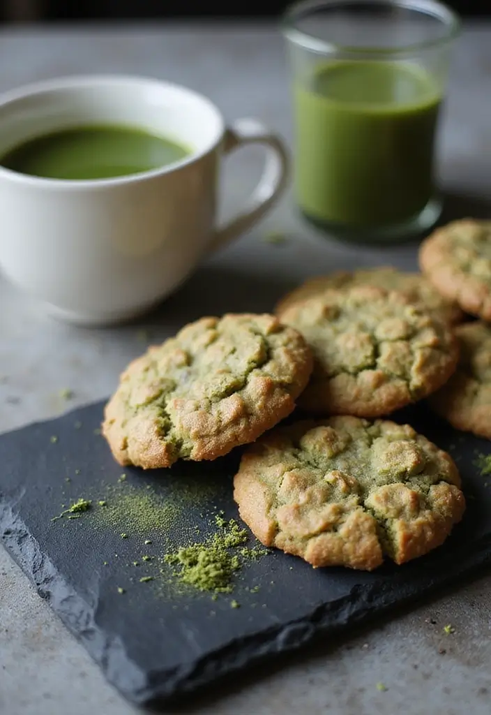 Guilt-Free Healthy Cookie Recipes: Oat Based - 10. Matcha Oatmeal Cookies