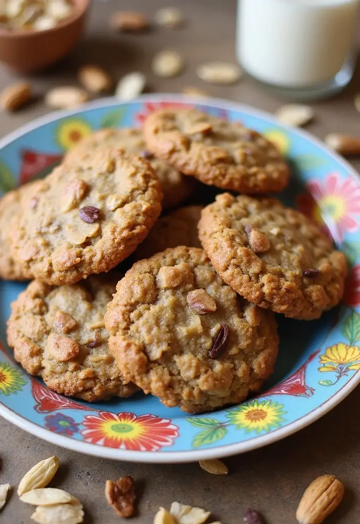 Guilt-Free Healthy Cookie Recipes: Oat Based - 8. Nutty Oatmeal Cookies