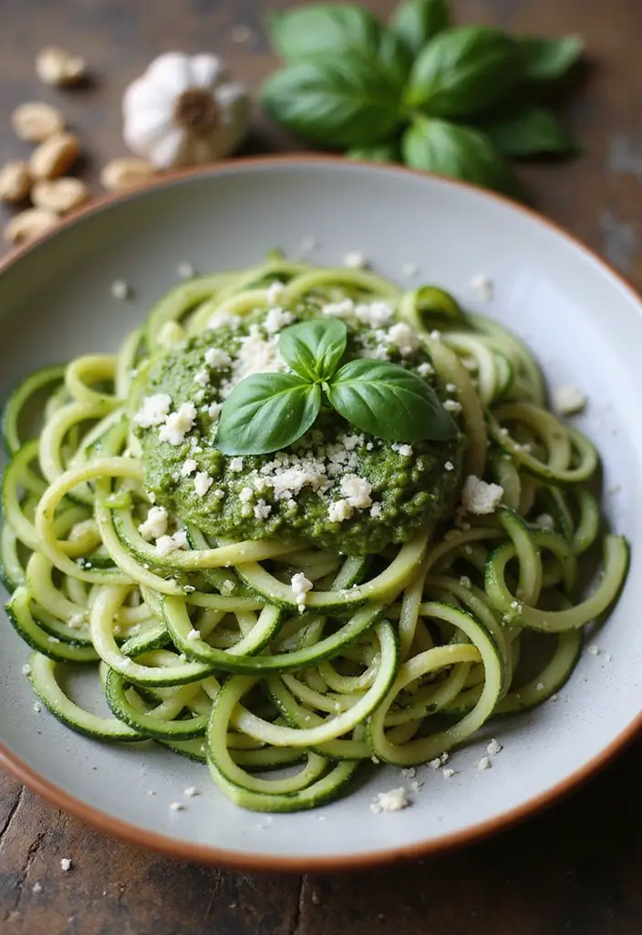 Guilt-Free Healthy Pasta Recipes: Veggie-Loaded Twists - 1. Zucchini Noodles with Pesto