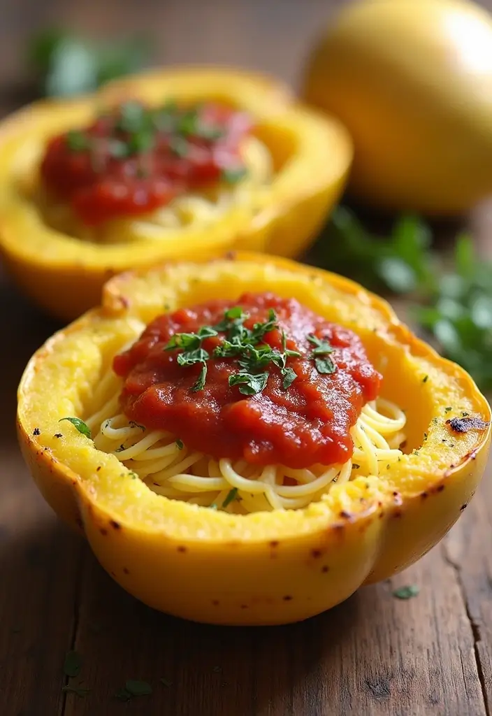 Guilt-Free Healthy Pasta Recipes: Veggie-Loaded Twists - 4. Spaghetti Squash with Marinara Sauce