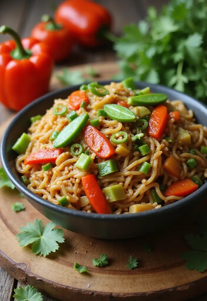 Guilt-Free Healthy Pasta Recipes: Veggie-Loaded Twists - 7. Brown Rice Noodles with Stir-Fried Vegetables