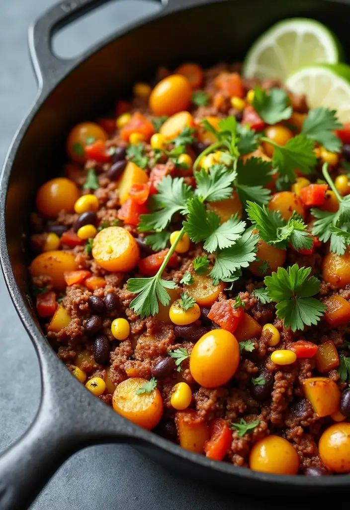 Hearty Ground Beef and Potato Recipes: Skillet Hashes - 2. Southwest Beef and Potato Skillet
