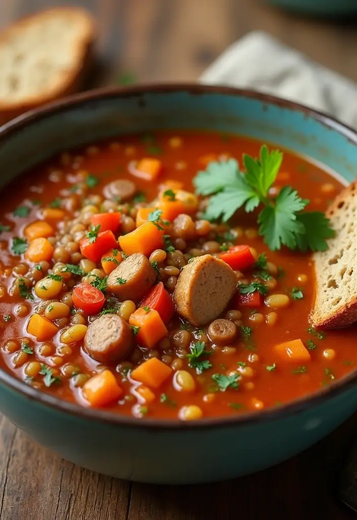 Hearty Pork Soup Recipes: Bone Broths to Warm Your Winter - 10. Hearty Pork and Lentil Soup