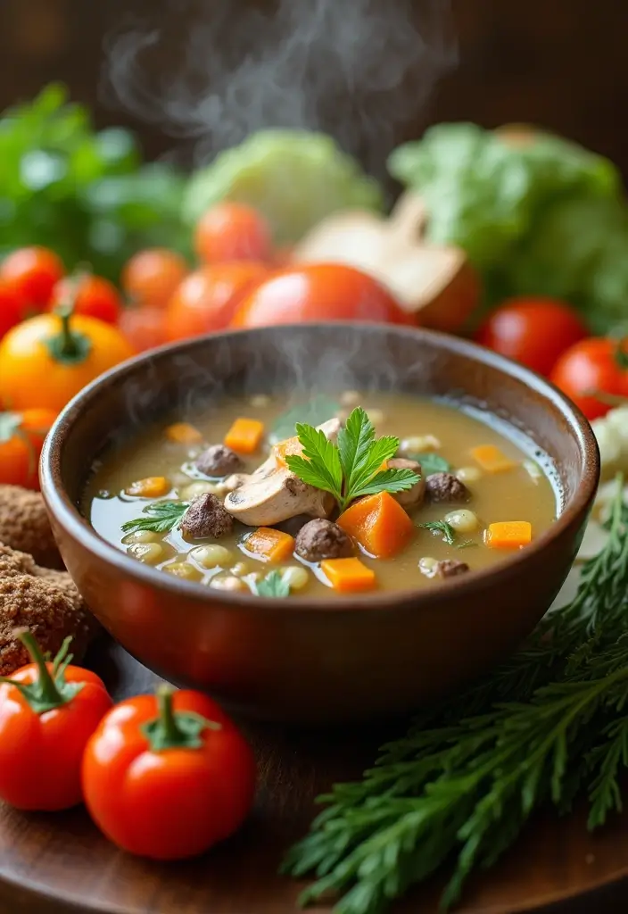Nourishing Bone Broth Soup Recipes: Collagen Rich - 3. Savory Mushroom Bone Broth Soup