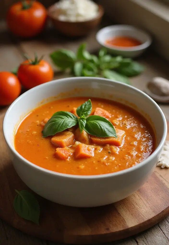 Nourishing Bone Broth Soup Recipes: Collagen Rich - 5. Creamy Tomato Bone Broth Soup