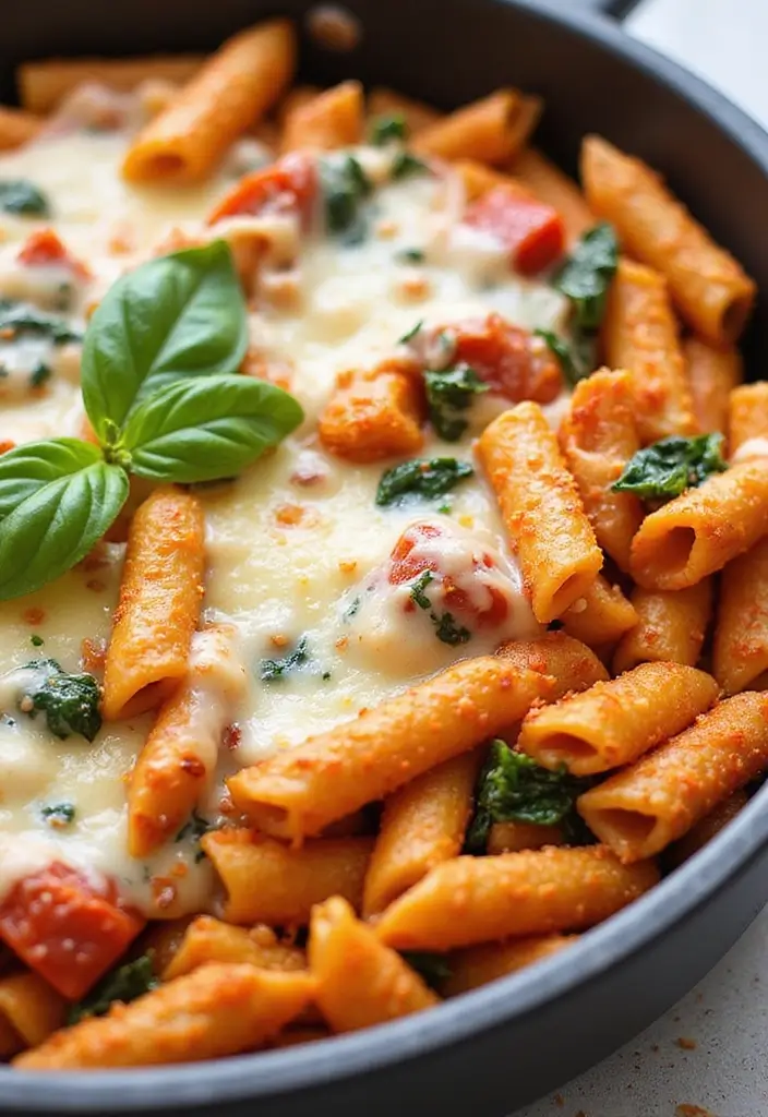 Simple Easy Casserole Recipes: Dump and Bake - 10. Creamy Tomato and Spinach Pasta Bake
