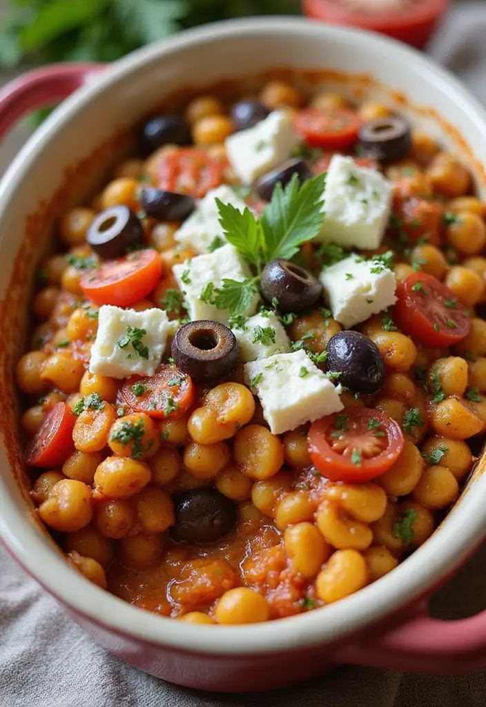 Simple Easy Casserole Recipes: Dump and Bake - 3. Mediterranean Chickpea Casserole