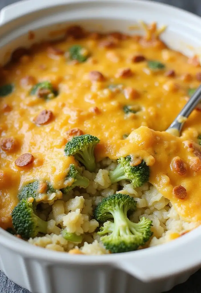 Simple Easy Casserole Recipes: Dump and Bake - 6. Broccoli and Cheese Rice Casserole