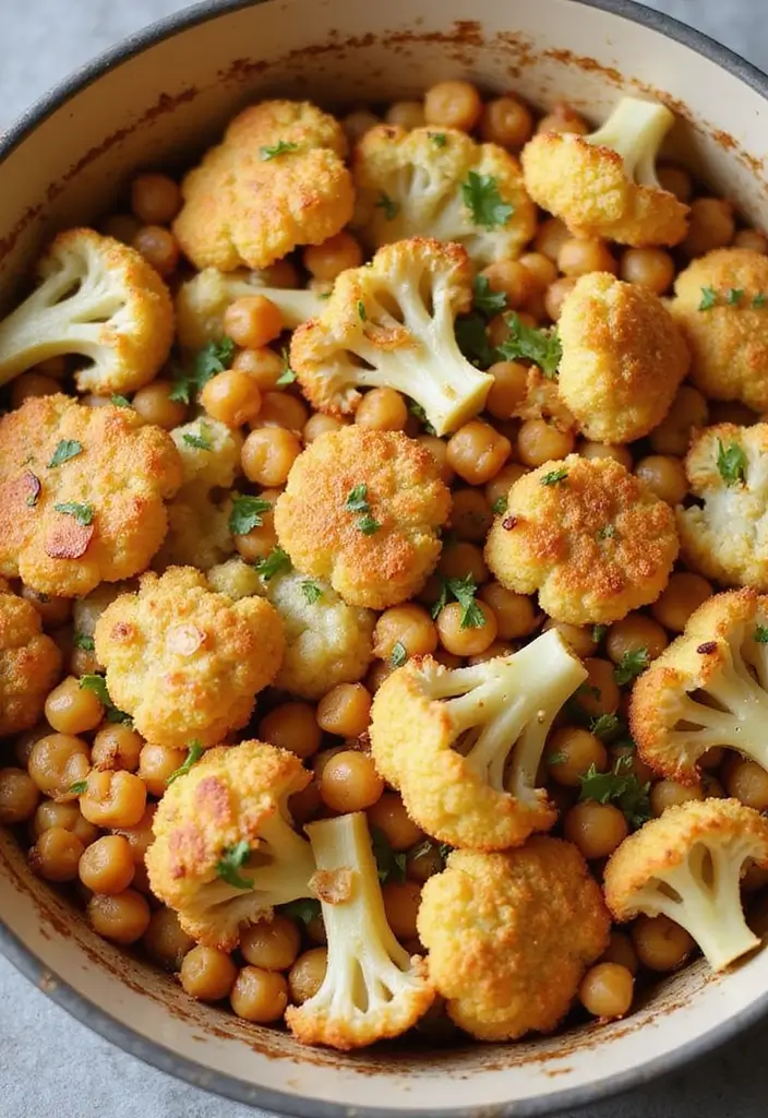 Simple Easy Casserole Recipes: Dump and Bake - 8. Cauliflower and Chickpea Bake