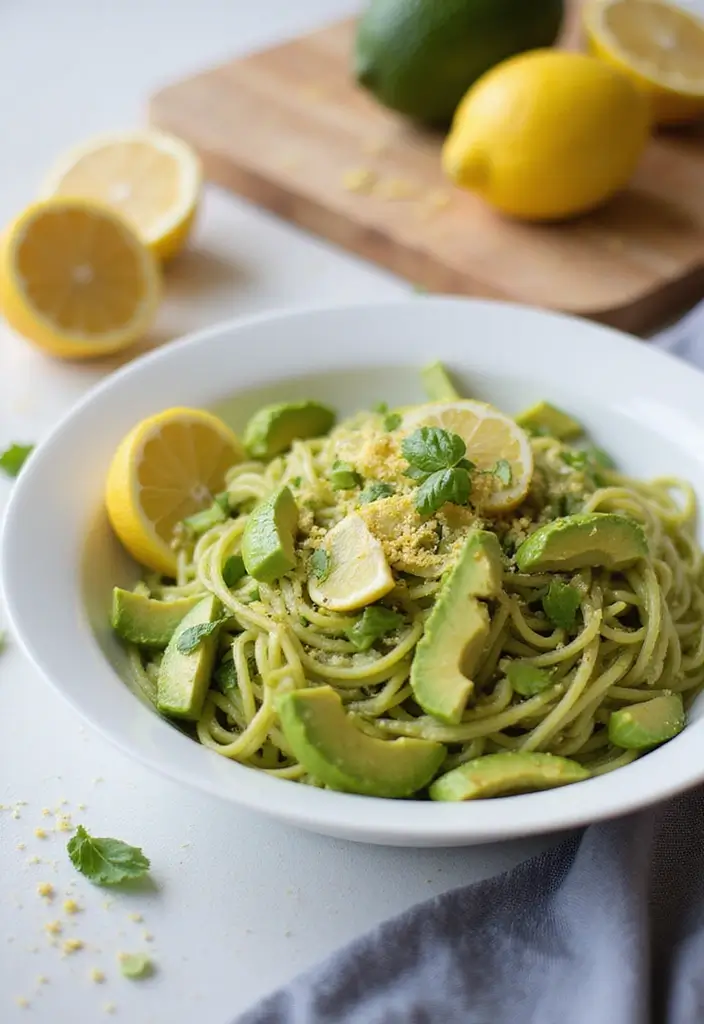 Zesty Lemon Pasta Recipes: Bright Citrus Sauces - 5. Lemon Avocado Pasta