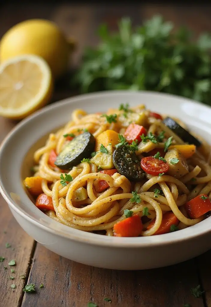 Zesty Lemon Pasta Recipes: Bright Citrus Sauces - 8. Lemon Roasted Vegetable Pasta
