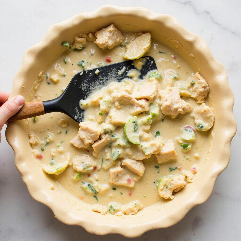 Simple Easy Chicken Pot Pie Recipe: Flaky Crust Comfort - Step 6: Fill the Pie