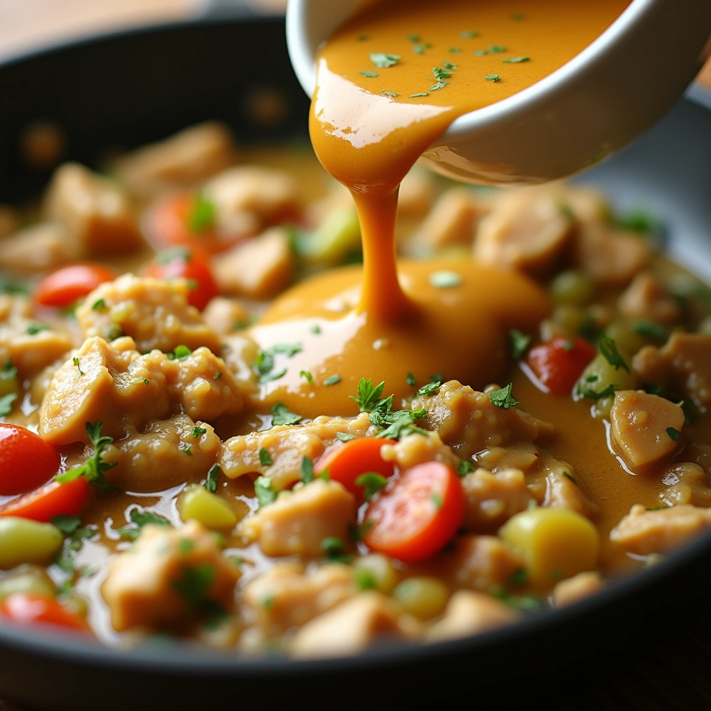 Traditional Chicken Pot Pie Recipe: Hearty Pie Filling - Step 4: Prepare the Gravy