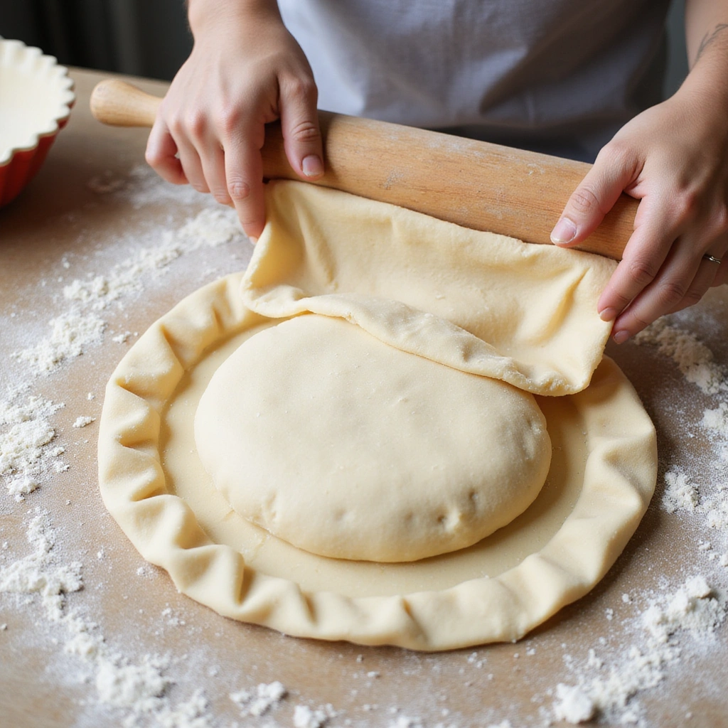 Traditional Chicken Pot Pie Recipe: Hearty Pie Filling - Step 5: Roll Out the Crust