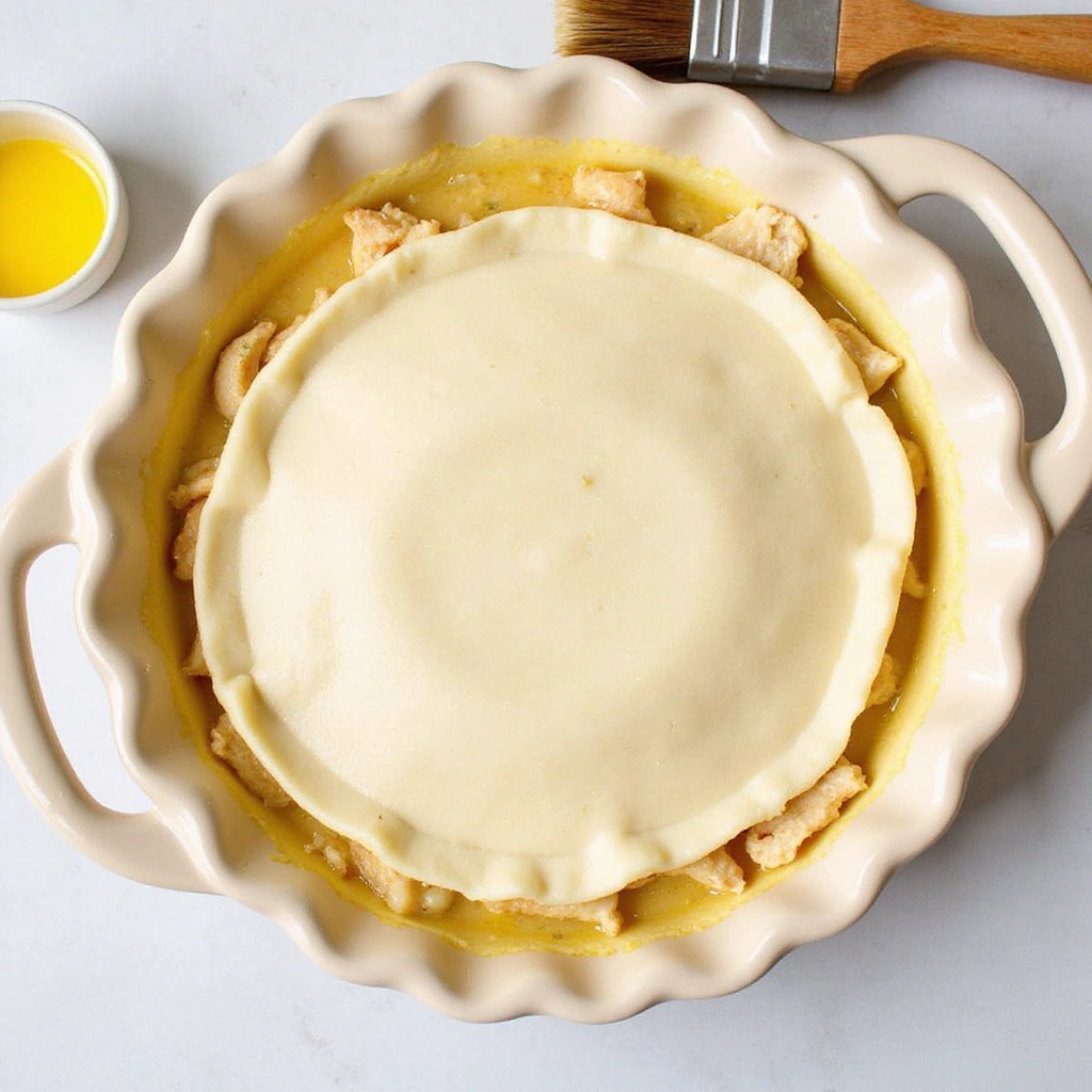 Traditional Chicken Pot Pie Recipe: Hearty Pie Filling - Step 6: Assemble the Pie