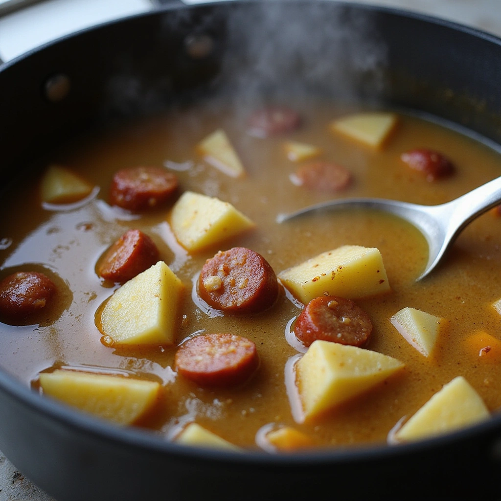 Tuscan Zuppa Toscana Recipe: Sausage and Kale Soup - Step 5: Simmer the Soup