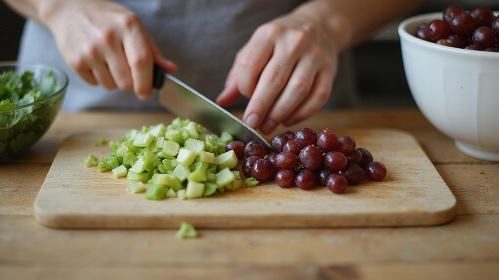 Classic Chicken Salad Recipe with Grapes (Perfect for Lunch) - Step 3: Chop the Grapes and Celery