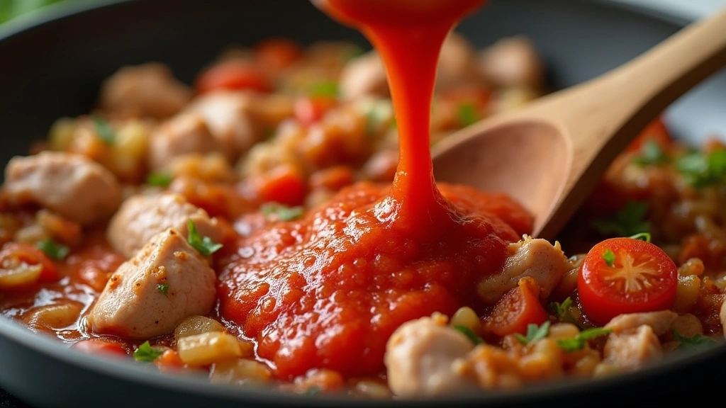 Healthy Recipes with Ground Turkey for Meal Prep - Step 6: Add Tomato Sauce