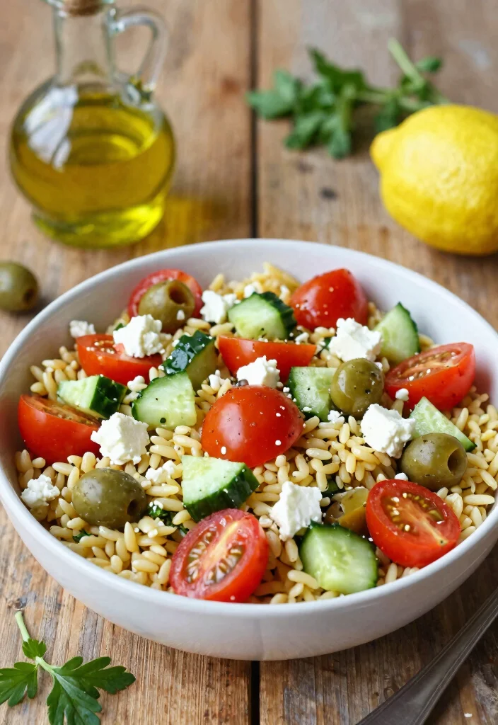 15 Cold Pasta Salad Recipes Perfect for Picnics, Potlucks and Meal Prep - 1. Mediterranean Orzo Salad 1