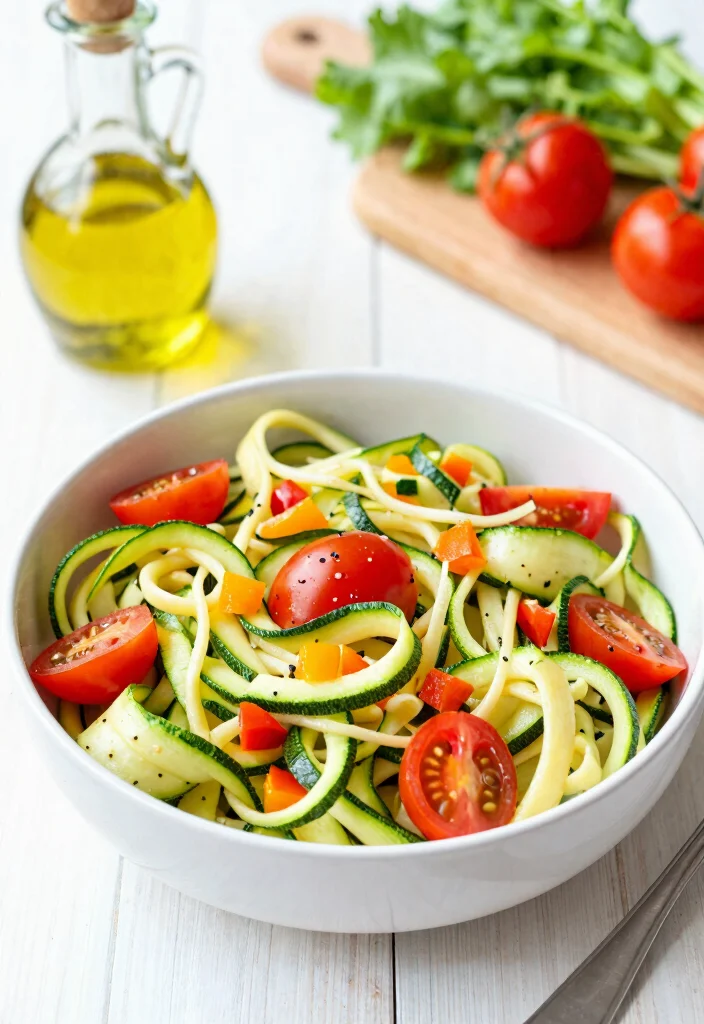 15 Cold Pasta Salad Recipes Perfect for Picnics, Potlucks and Meal Prep - 12. Zucchini Noodle Pasta Salad 1