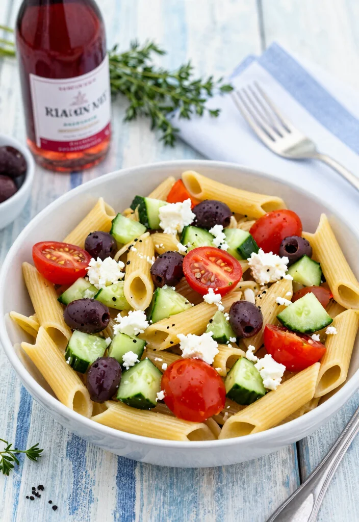 15 Cold Pasta Salad Recipes Perfect for Picnics, Potlucks and Meal Prep - 13. Greek Pasta Salad 1