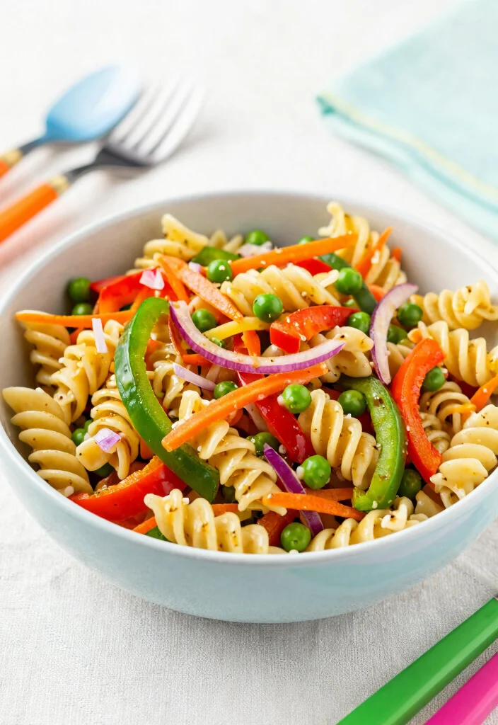 15 Cold Pasta Salad Recipes Perfect for Picnics, Potlucks and Meal Prep - 7. Rainbow Pasta Salad 1