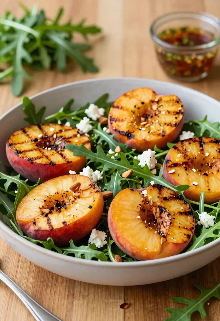 15 Salads for Dinner: Fresh, Filling Recipes That Eat Like a Full Meal - 14. Grilled Peach and Arugula Salad 1