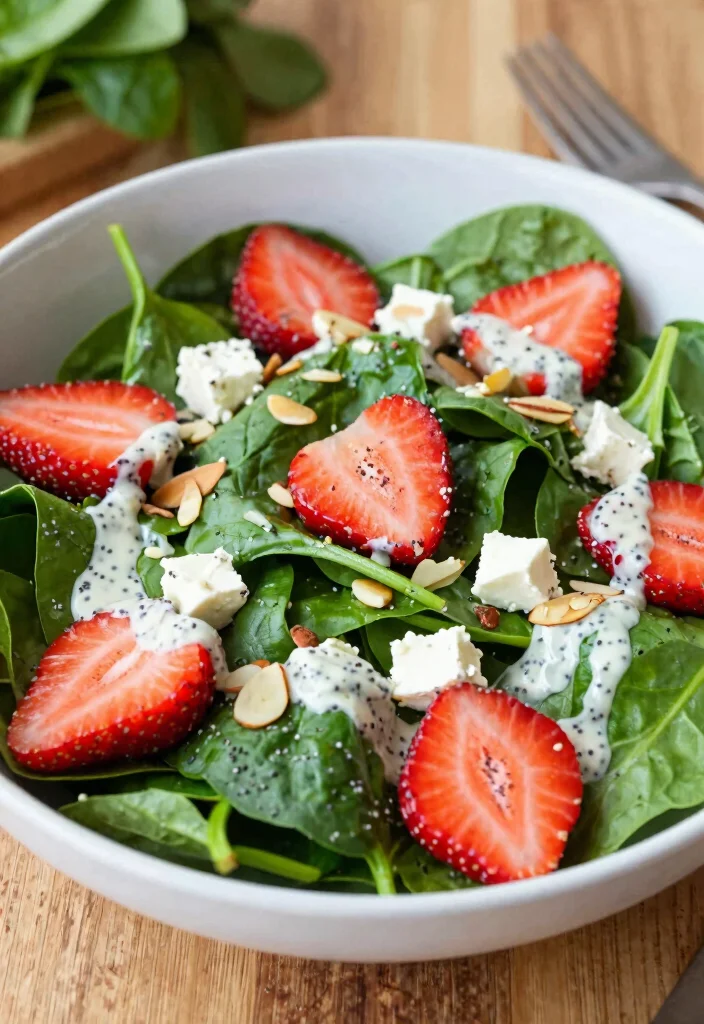 15 Salads for Dinner: Fresh, Filling Recipes That Eat Like a Full Meal - 15. Spinach and Strawberry Salad with Poppy Seed Dressing 1