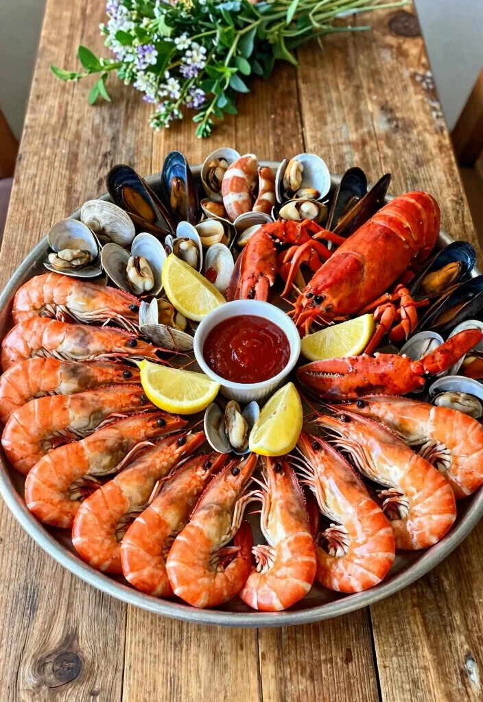 17 Aesthetic Seafood Boil Recipes & Stunning Serving Ideas for Your Next Feast - 16. Charming Seafood Platter for Sharing 1