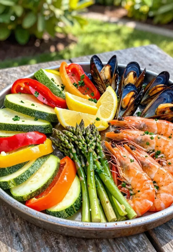 17 Aesthetic Seafood Boil Recipes & Stunning Serving Ideas for Your Next Feast - 4. Colorful Veggie and Seafood Boil 1