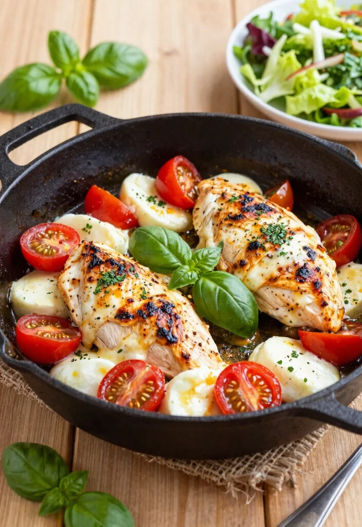 17 Fast, Easy Dinner Recipes for Family Nights (Ready in 30 Minutes or Less) - 11. Caprese Chicken Skillet 1