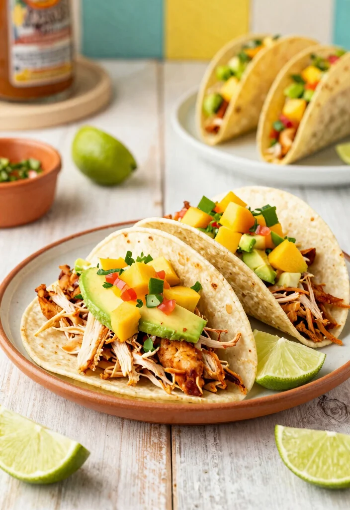 17 Fast, Easy Dinner Recipes for Family Nights (Ready in 30 Minutes or Less) - 4. Chicken Tacos with Avocado and Mango Salsa 1