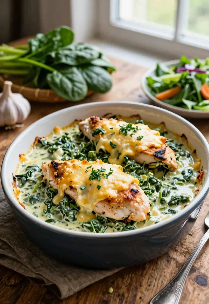 18 Easy Recipes with Chicken Breast for Quick, High-Protein Meals - 3. Creamy Spinach Chicken Bake 1