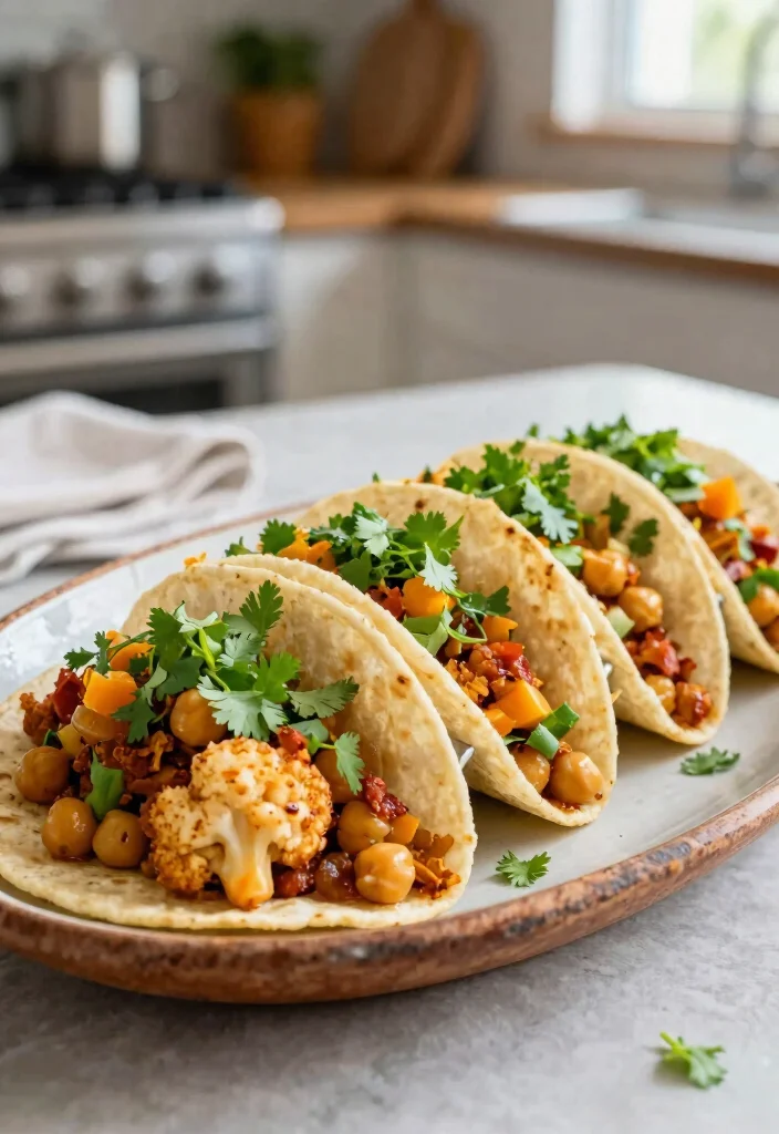 18 Healthy Crock Pot Meals You Can Set, Forget and Feel Great About - 17. Cauliflower and Chickpea Tacos 1