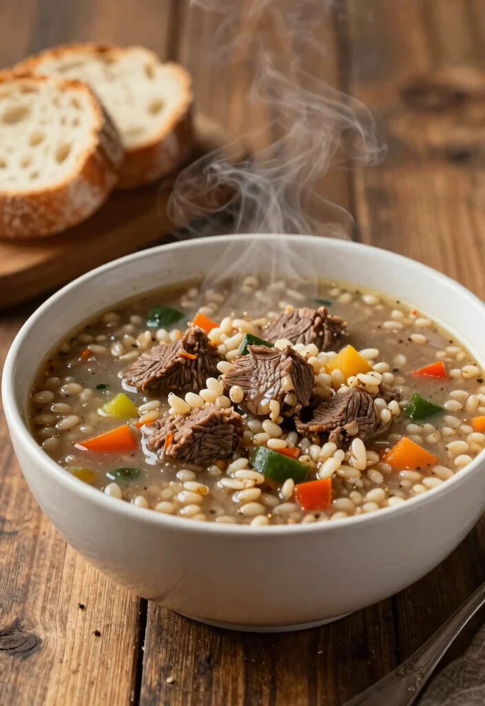 18 Healthy Crock Pot Meals You Can Set, Forget and Feel Great About - 7. Beef and Barley Soup 1