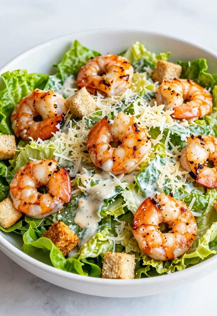 19 Easy Salad Recipes You’ll Crave Every Day (Not Just as a Side) - 17. Caesar Salad with Grilled Shrimp 1