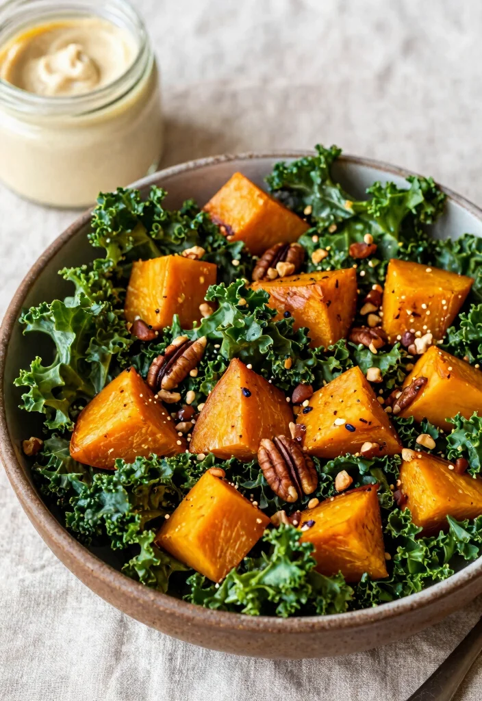19 Healthy Salad Recipes That Are Fresh, Colorful and Actually Satisfying - 10. Savory Pumpkin & Kale Salad 1