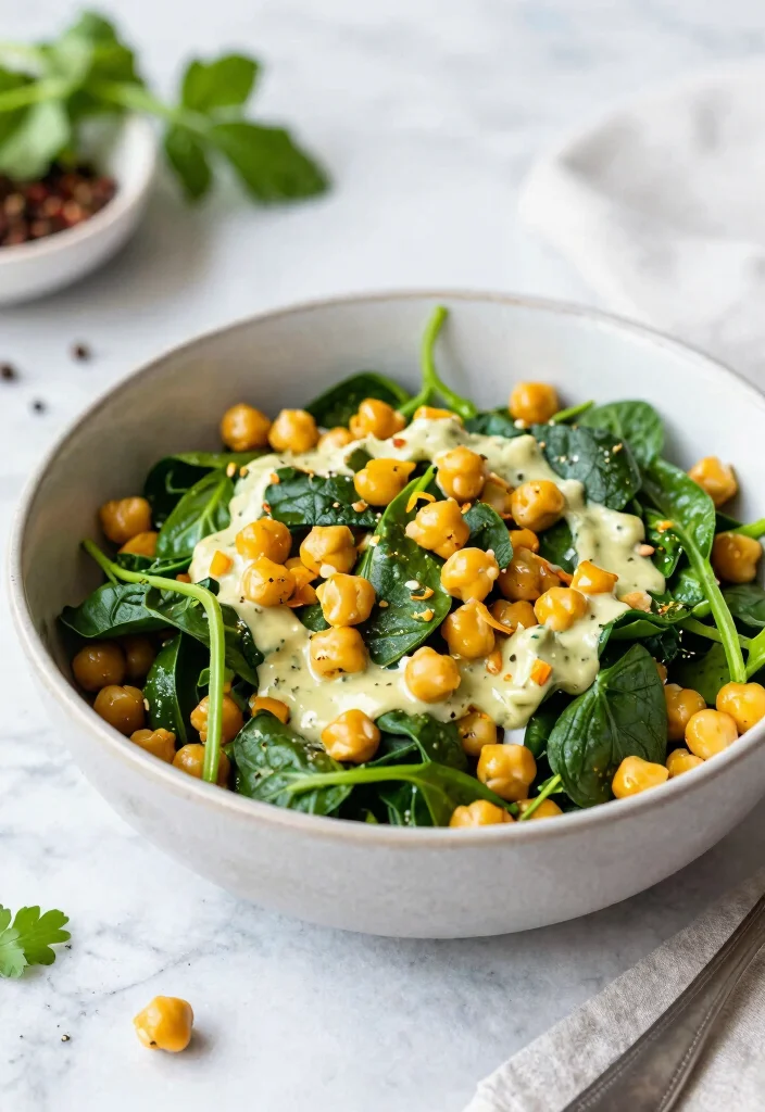 19 Healthy Salad Recipes That Are Fresh, Colorful and Actually Satisfying - 17. Curried Chickpea & Spinach Salad 1