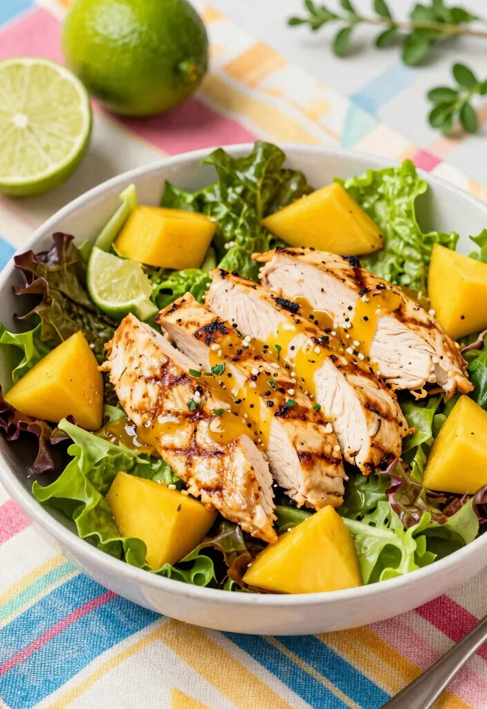 19 Healthy Salad Recipes That Are Fresh, Colorful and Actually Satisfying - 18. Grilled Chicken & Mango Salad 1