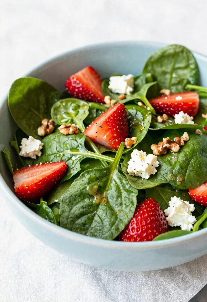 19 Healthy Salad Recipes That Are Fresh, Colorful and Actually Satisfying - 6. Spinach & Strawberry Salad 1