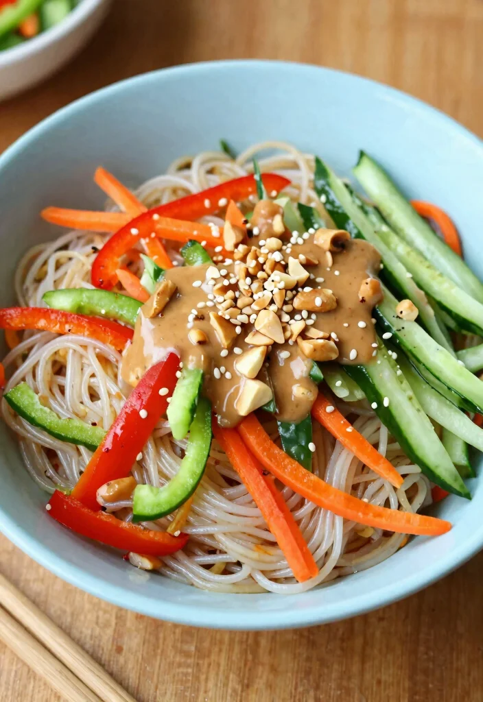 19 Healthy Salad Recipes That Are Fresh, Colorful and Actually Satisfying - 8. Asian Noodle Salad with Peanut Dressing 1