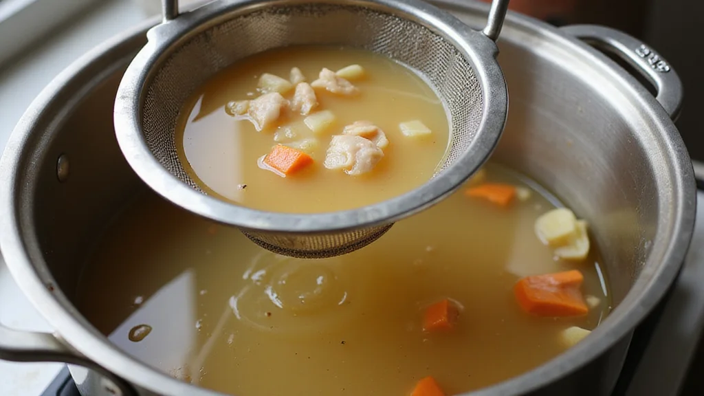How to Make Classic Chicken Soup from Scratch: A Timeless Recipe - Step 7: Strain the Broth 1