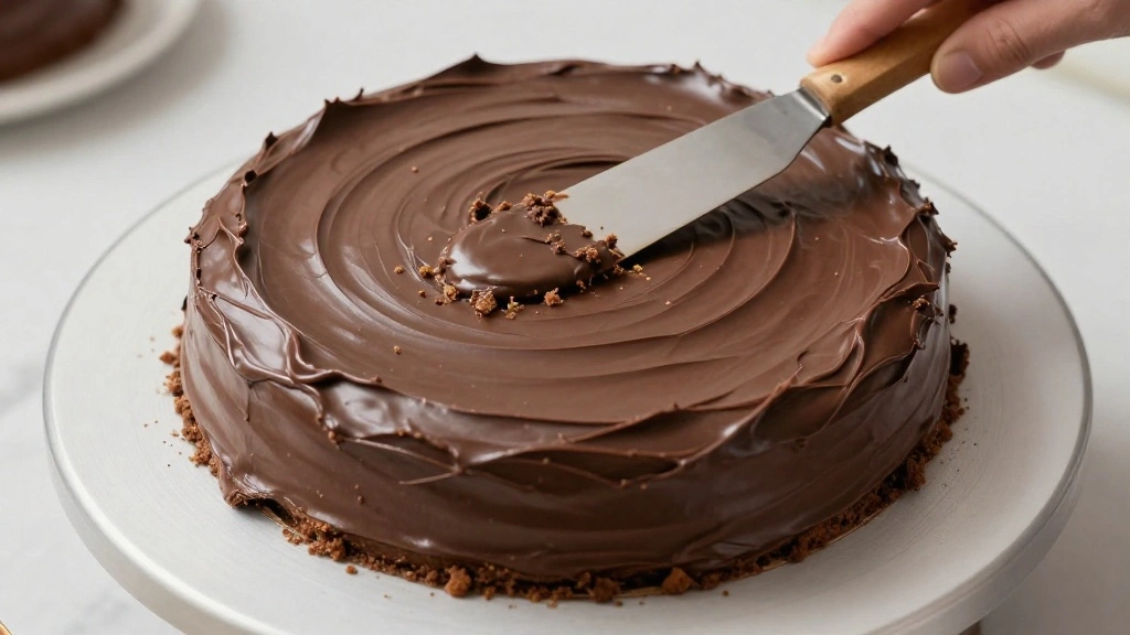 Chocolate Bento Cake (Mini Celebration Cake) - Step 5: Apply the Crumb Coat 1