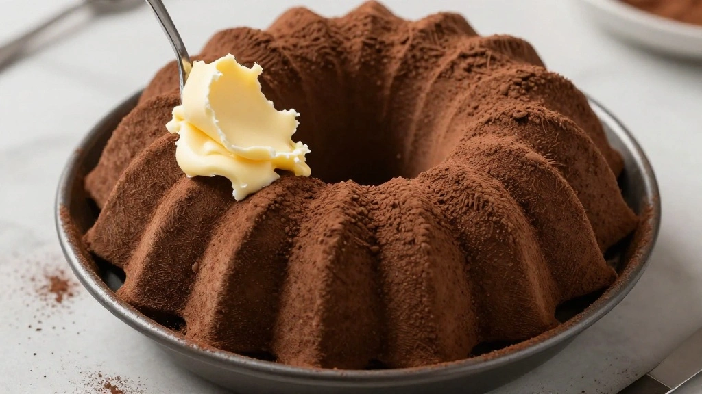 Chocolate Bundt Cake Recipe with Rich Chocolate Glaze - Step 1: Prepare the Bundt Pan 1